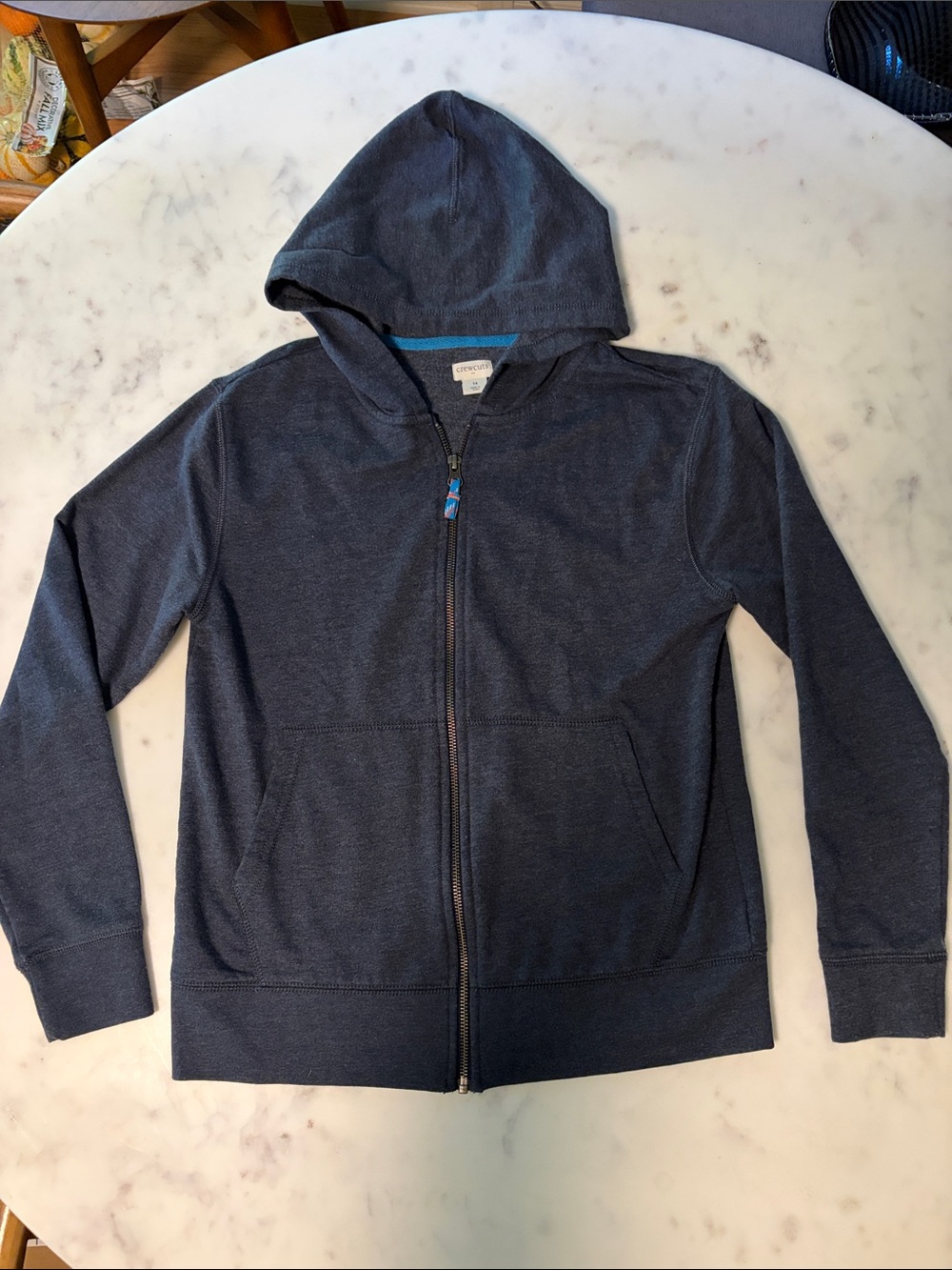 Crewcuts Navy Blue Zip-Up Hooded Sweatshirt